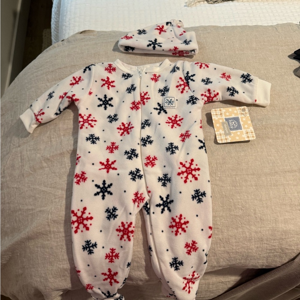 Cherokee Kids Pajamas - Red and Black Snowflake Pattern
